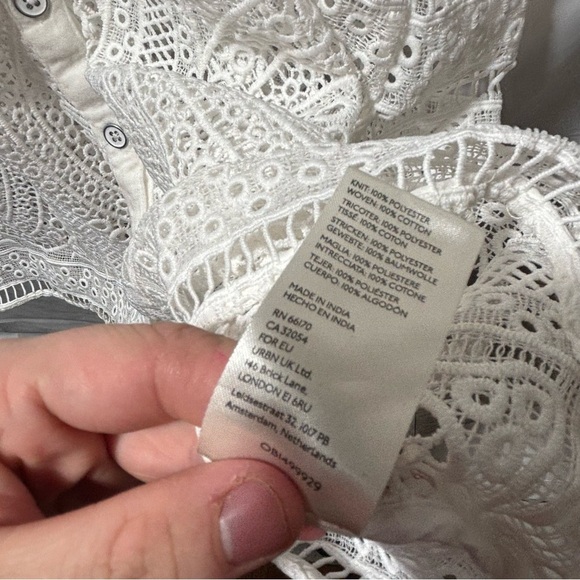 Free People White Lace Button Down Shirt - Picture 3 of 4